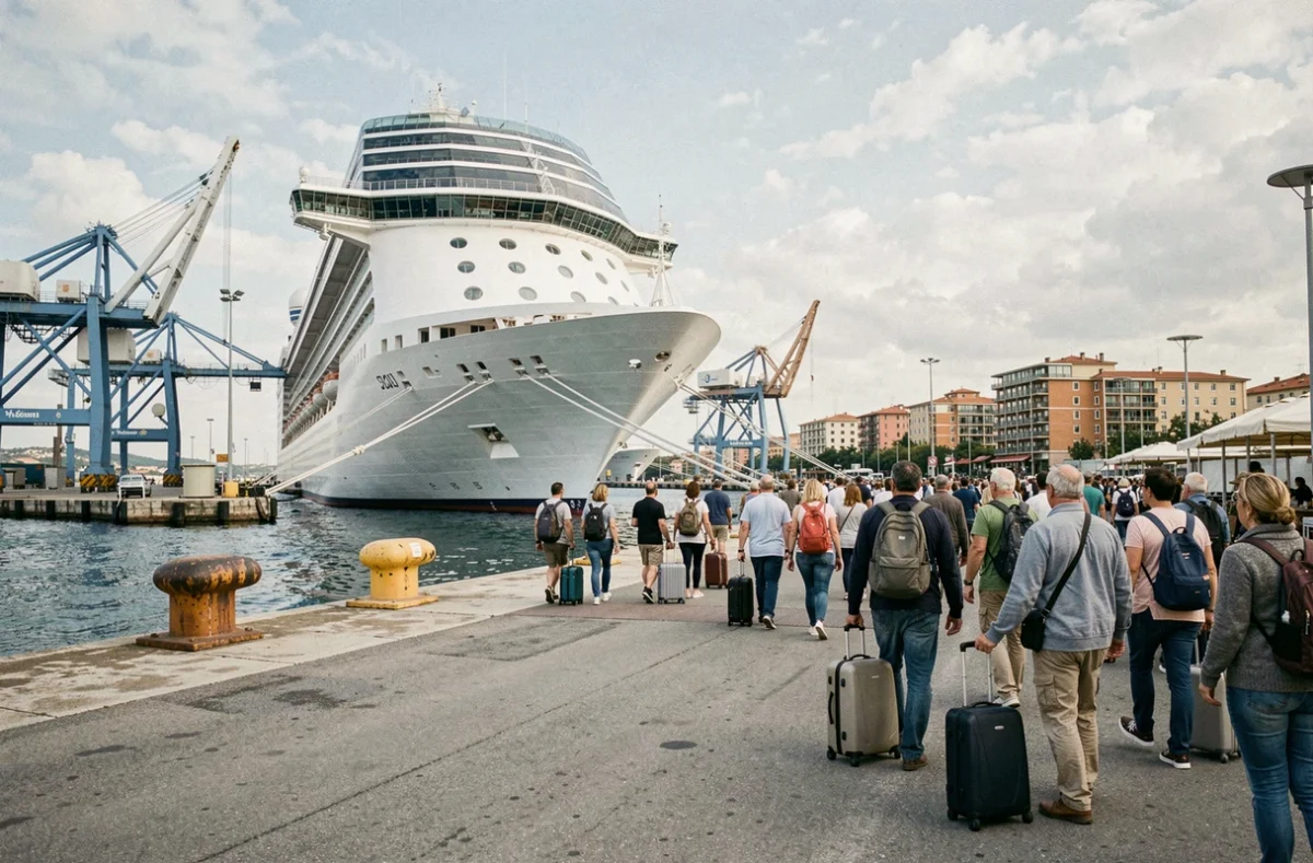 Embarquement des passagers sur le MSC Magnifica dans un port méditerranéen