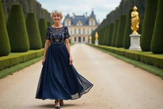 Jardins de Versailles avec parterres géométriques et fontaines majestueuses