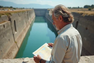 Canal de Corinthe avec bateaux en excursion maritime