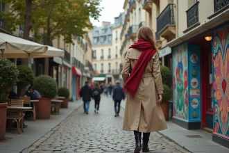 Rues pittoresques de Montmartre avec cafés et artistes